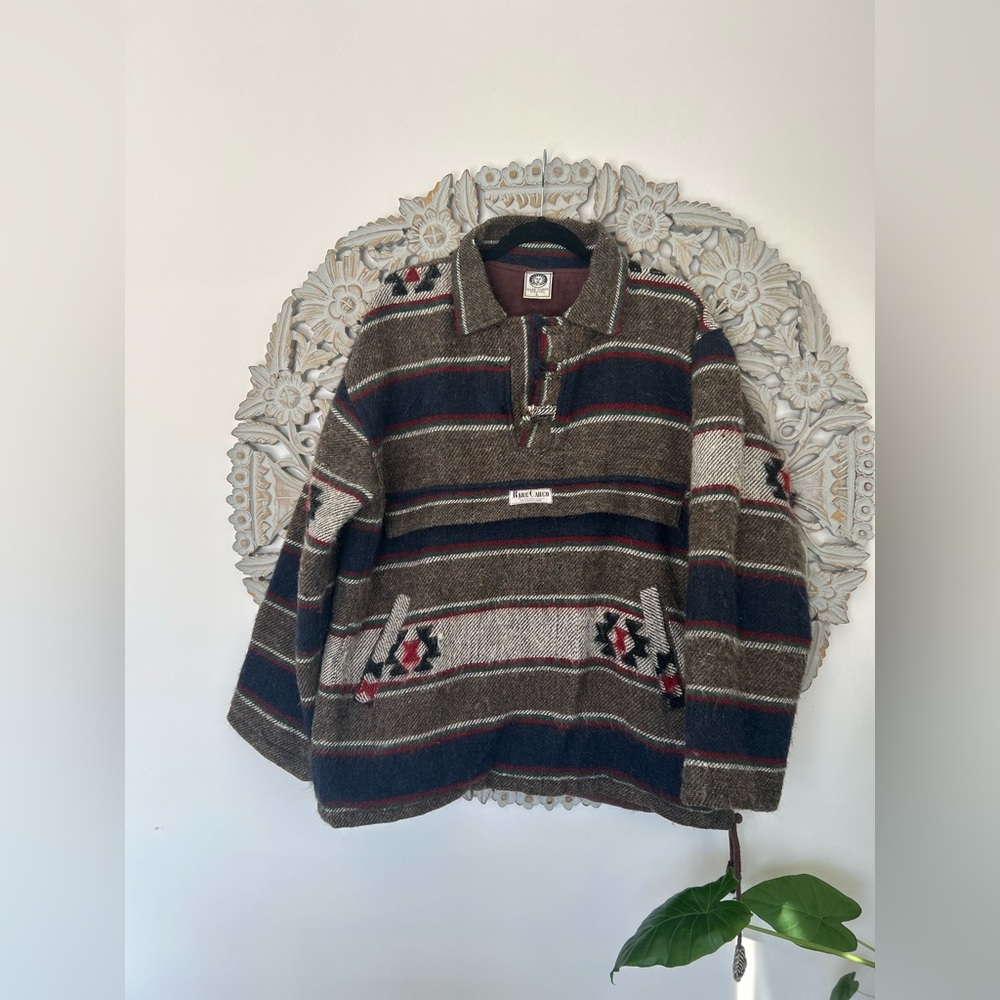 Rare Hand-Knit Wool shirt Jacket 1/4 zip – Cargo International, Aztec